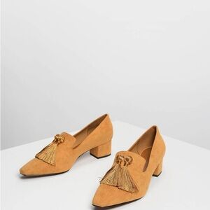 Charles & Keith Tan Tassel Loafers Size 7.5